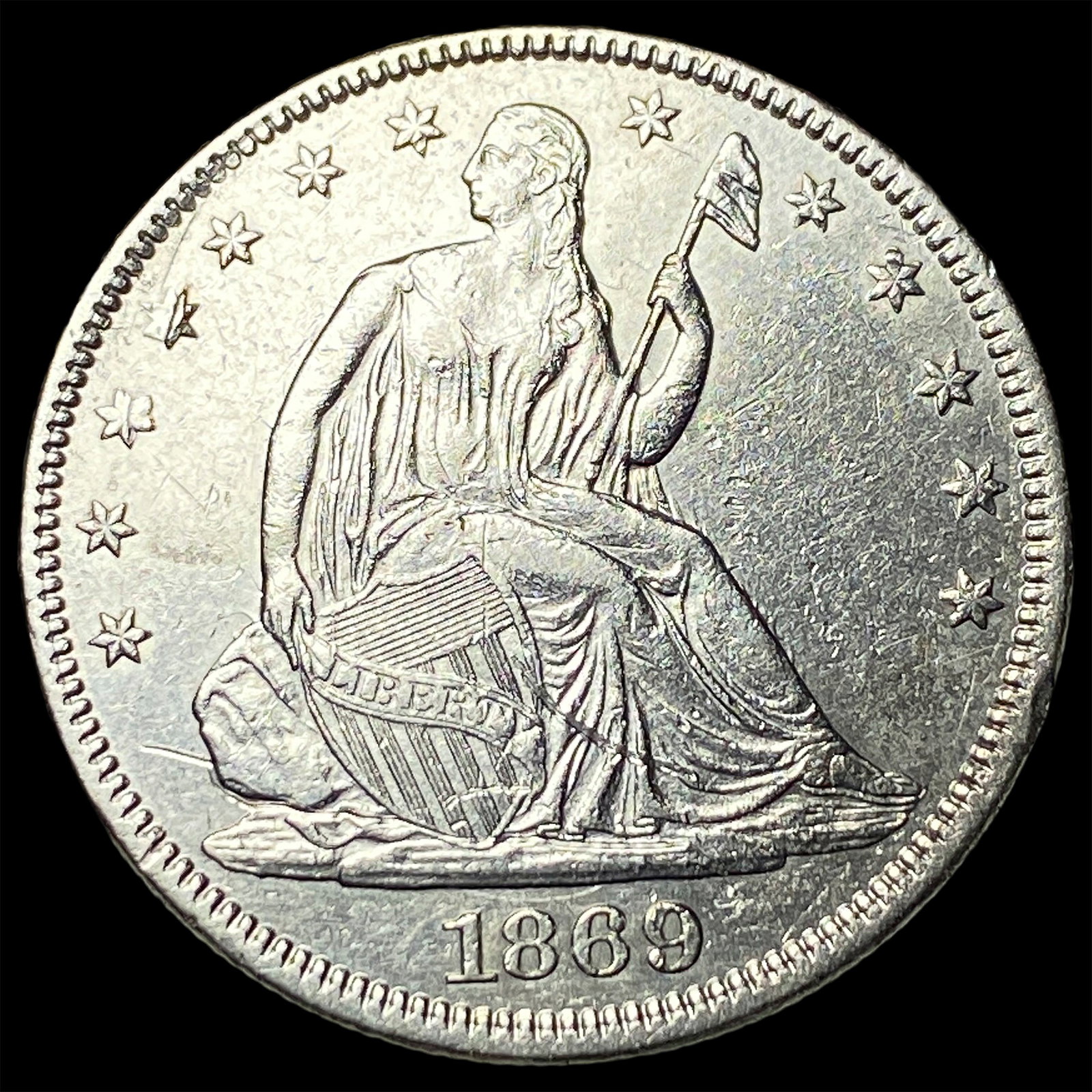 1869 Silver Half Dollar UNCIRCULATED (1 of 2)