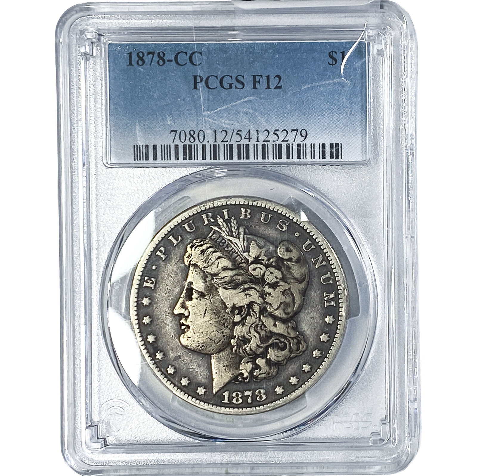 1878-CC Morgan Silver Dollar PCGS F12: 1878-CC Morgan Silver Dollar PCGS F12