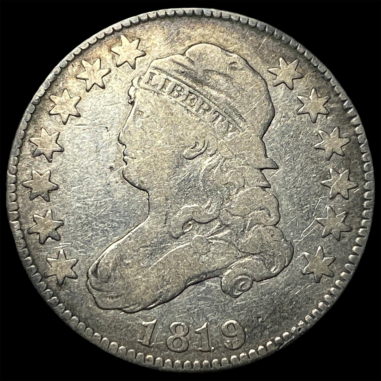 1819 Capped Bust Quarter NEARLY UNCIRCULATED: 1819 Capped Bust Quarter NEARLY UNCIRCULATED
