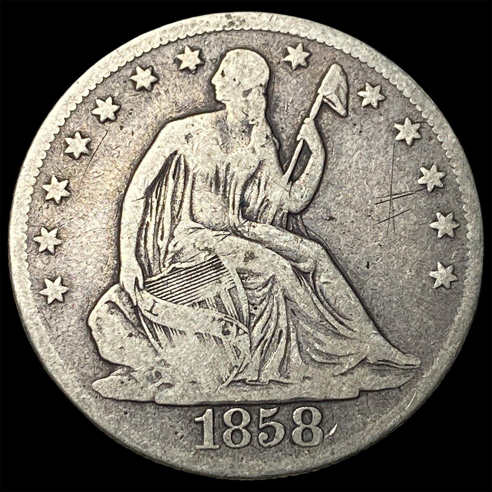 1858-O Silver Half Dollar NICELY CIRCULATED