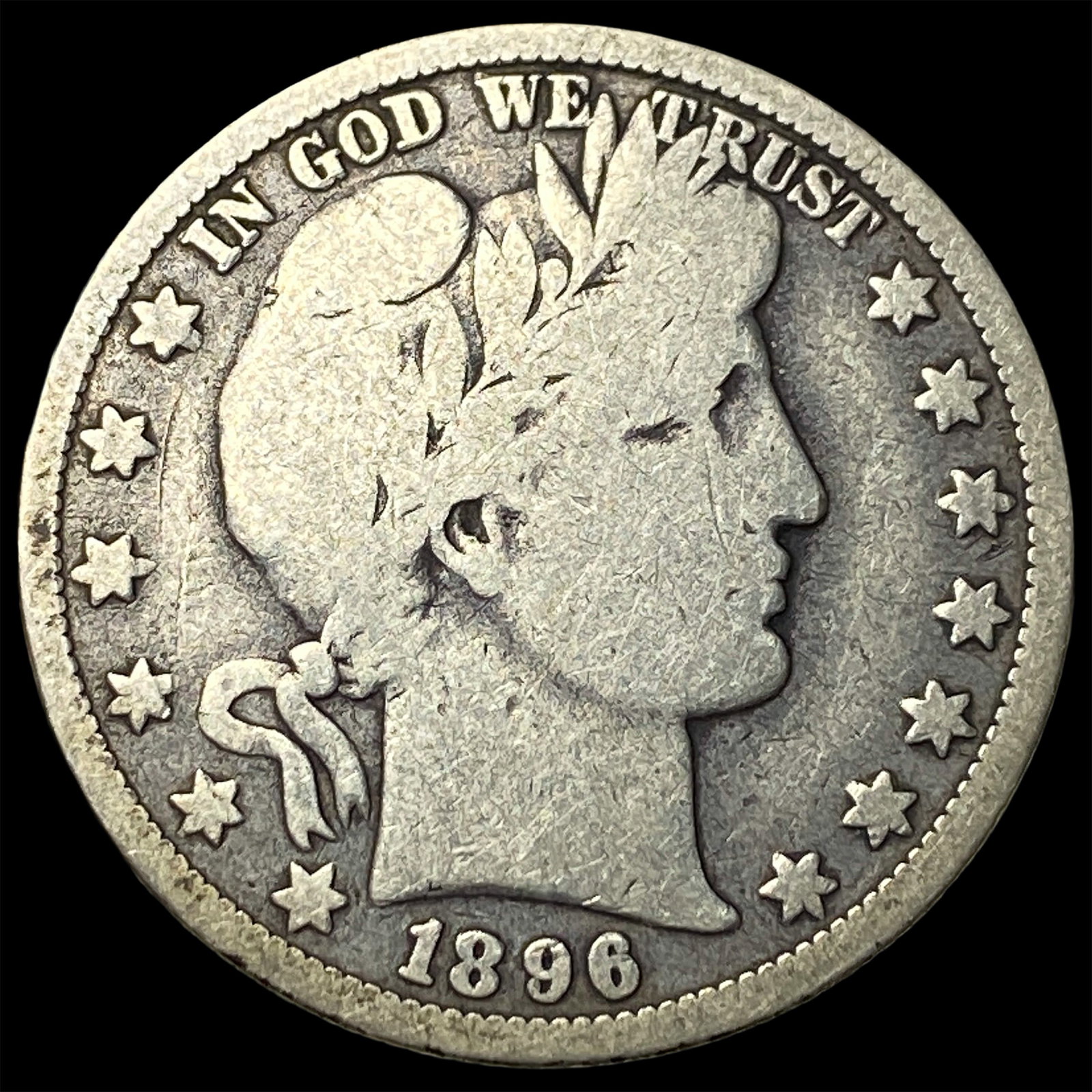 1896-O Silver Barber Half Dollar LIGHTLY CIRCULATED