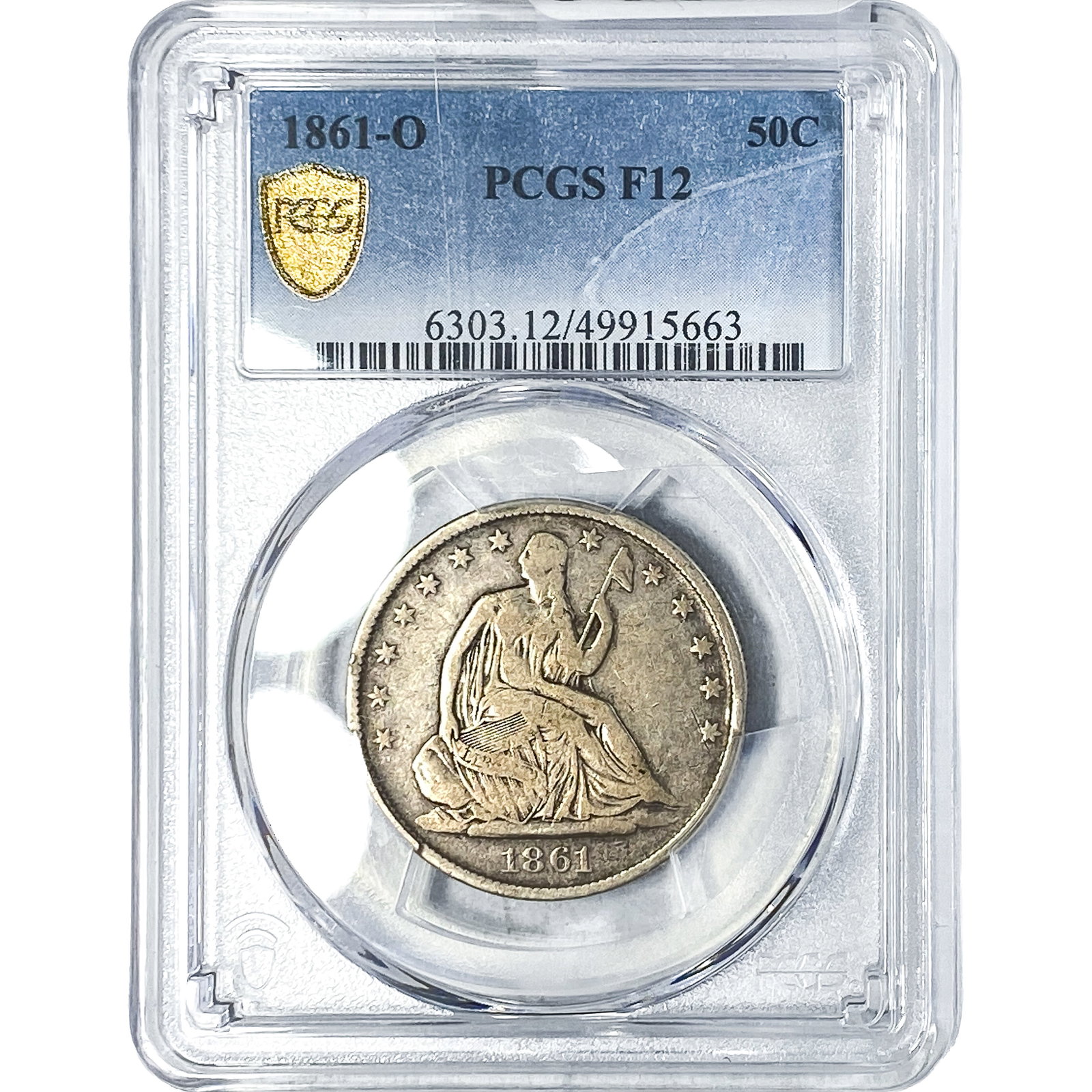 1861-O Seated Liberty Half Dollar PCGS F12 (1 of 2)