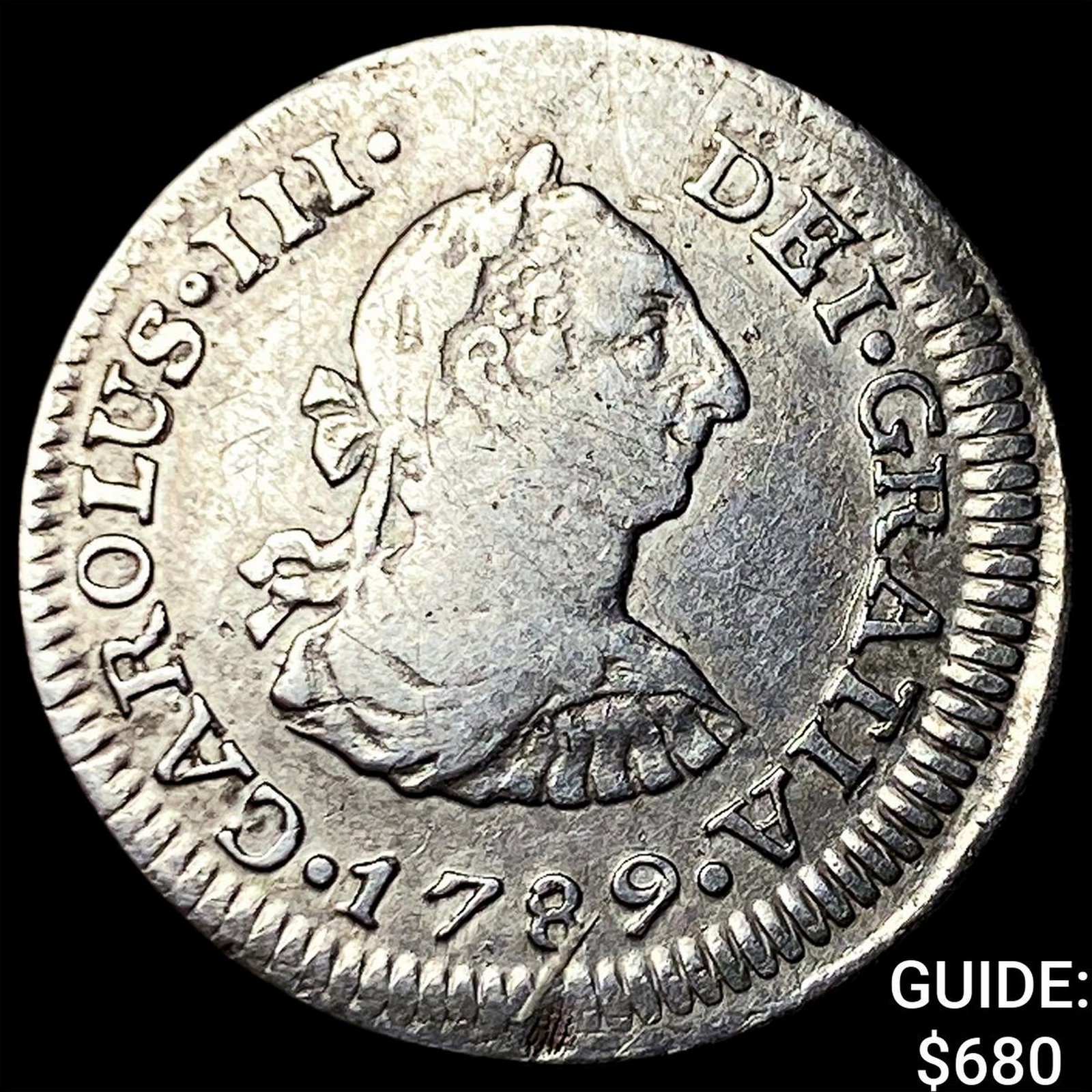 1789-FM Mexico Silver Charles III Silver 1/2 Real (1 of 2)