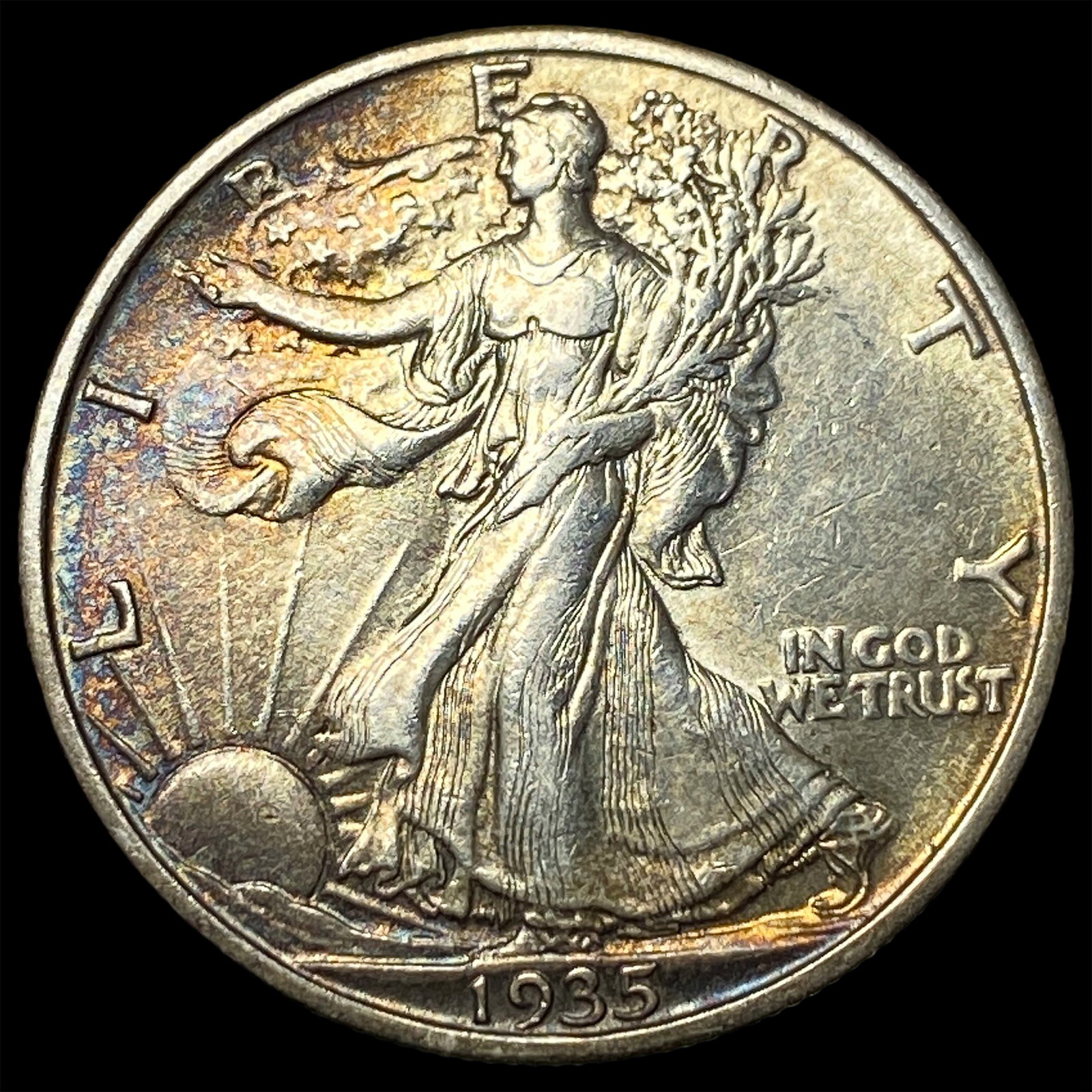 1935 Silver Walking Liberty Half Dollar CHOICE AU