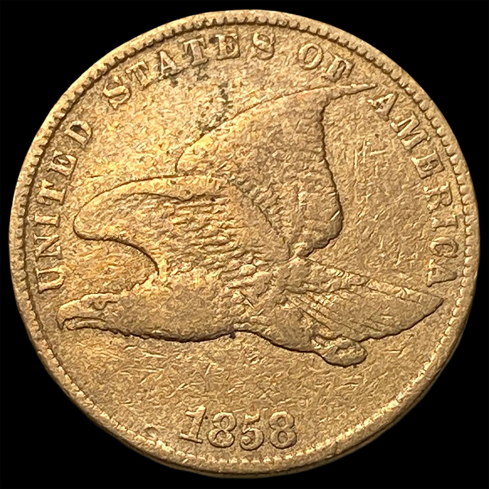 1858 Copper-Nickel Flying Eagle Cent CLOSELY UNCIRCULATED: 1858 Copper-Nickel Flying Eagle Cent CLOSELY UNCIRCULATED