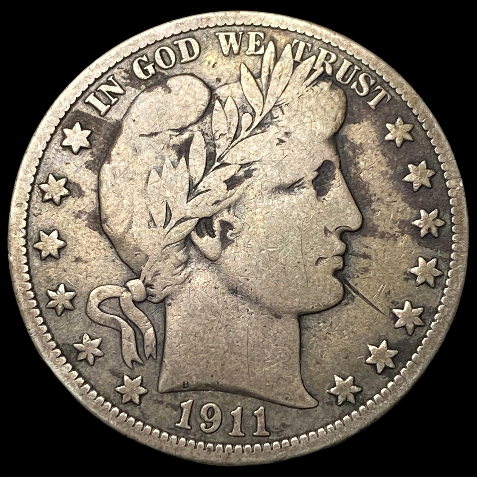 1911 Silver Half Dollar (Barber) LIGHTLY CIRCULATED