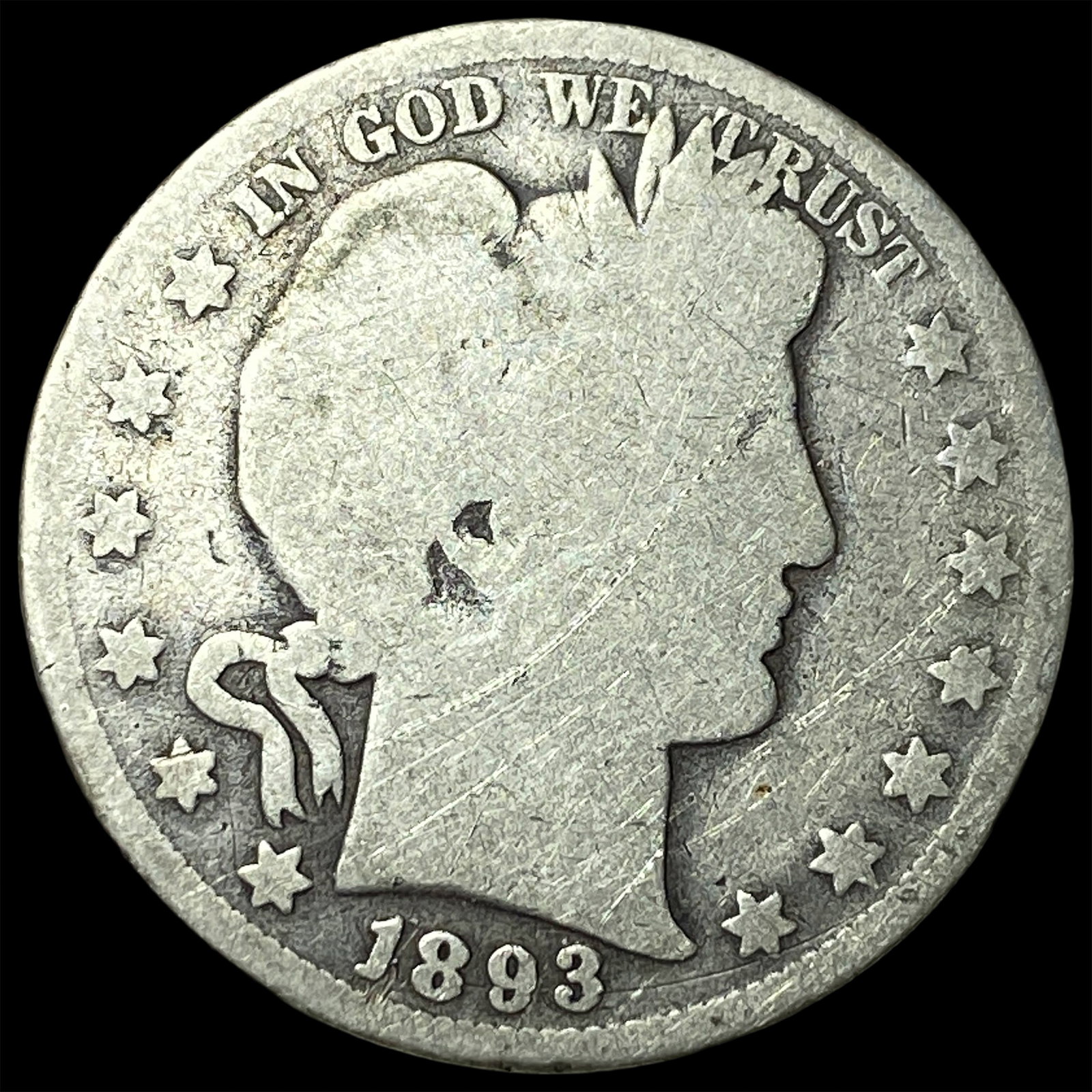 1893 Silver Barber Half Dollar NICELY CIRCULATED (1 of 2)