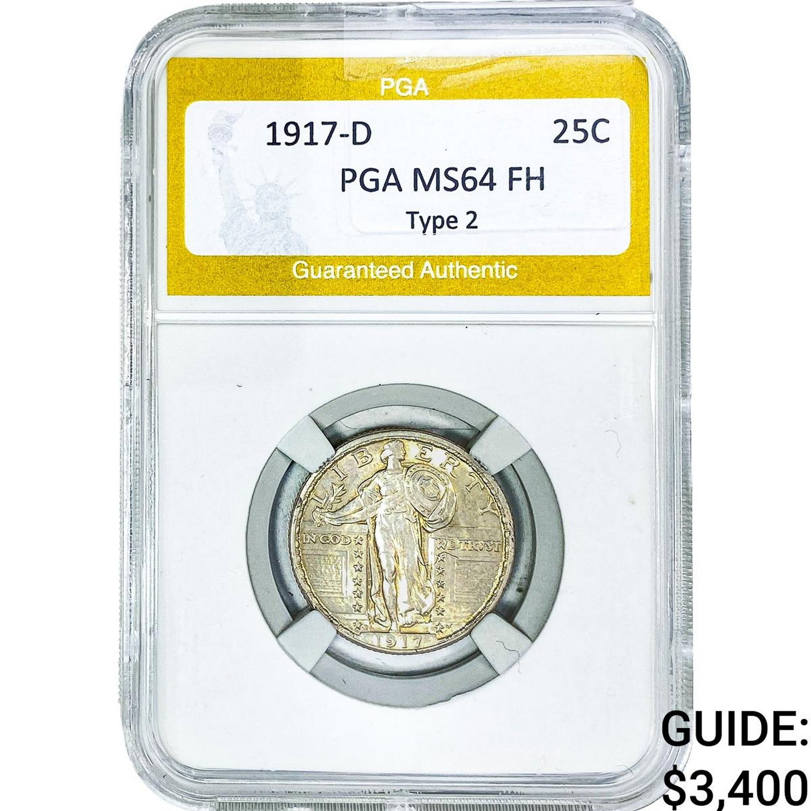 1917-D Standing Liberty Quarter PGA MS64 FH
