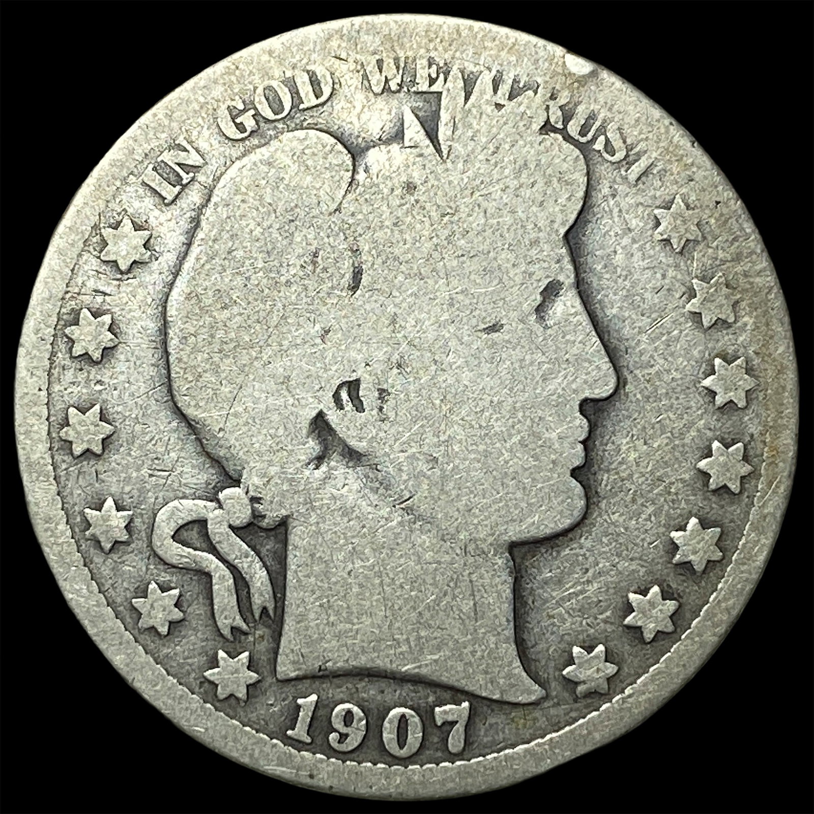 1907-D Silver Barber Half Dollar NICELY CIRCULATED (1 of 2)