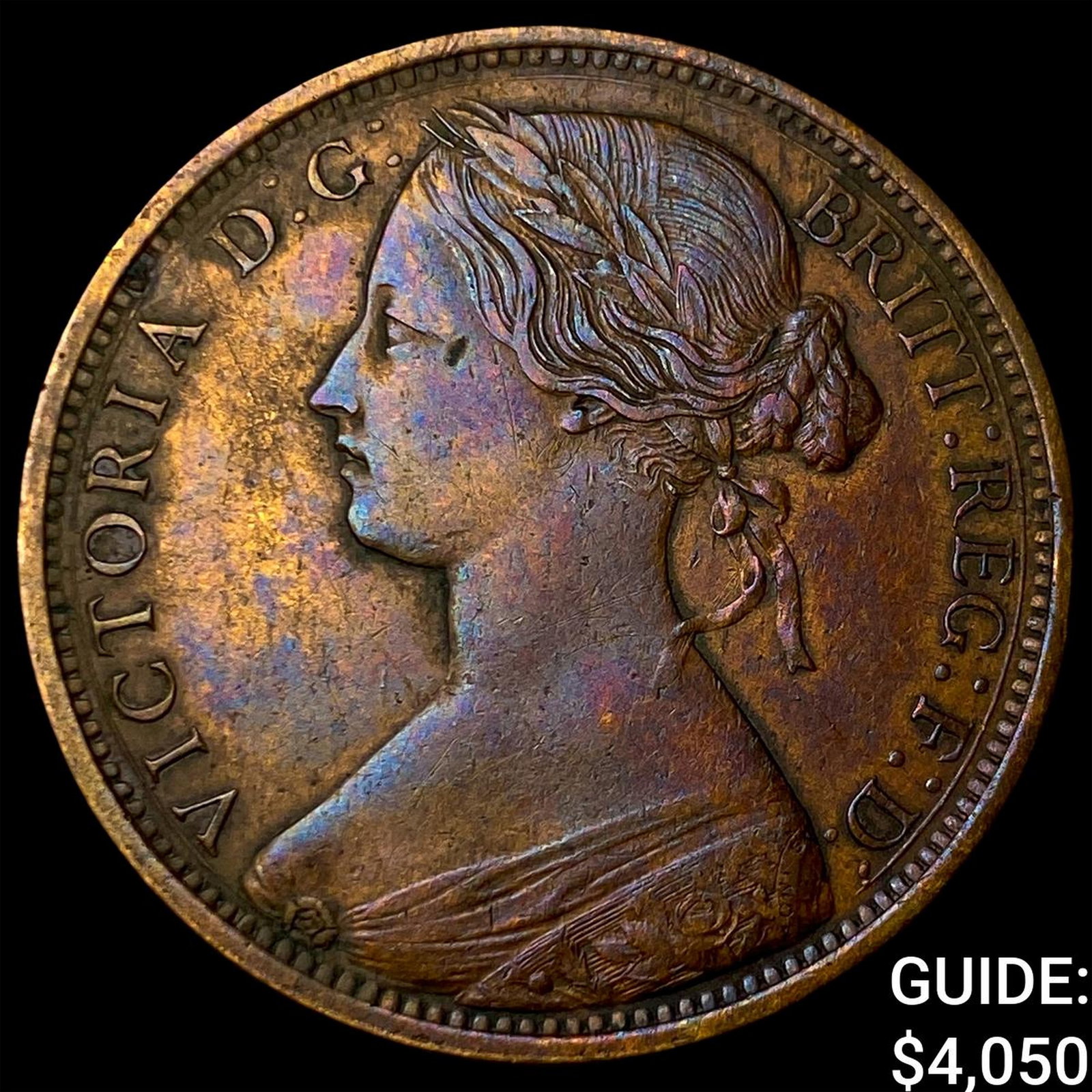 1862 Great Britain Bronze 1 Penny KM 749.2 (1 of 2)