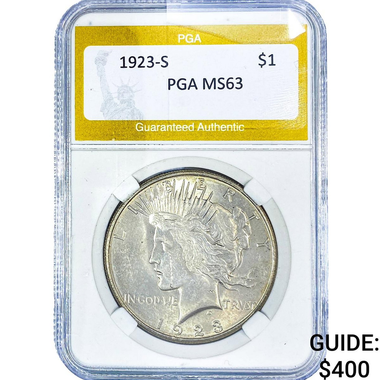 1923-S Silver Peace Dollar PGA MS63