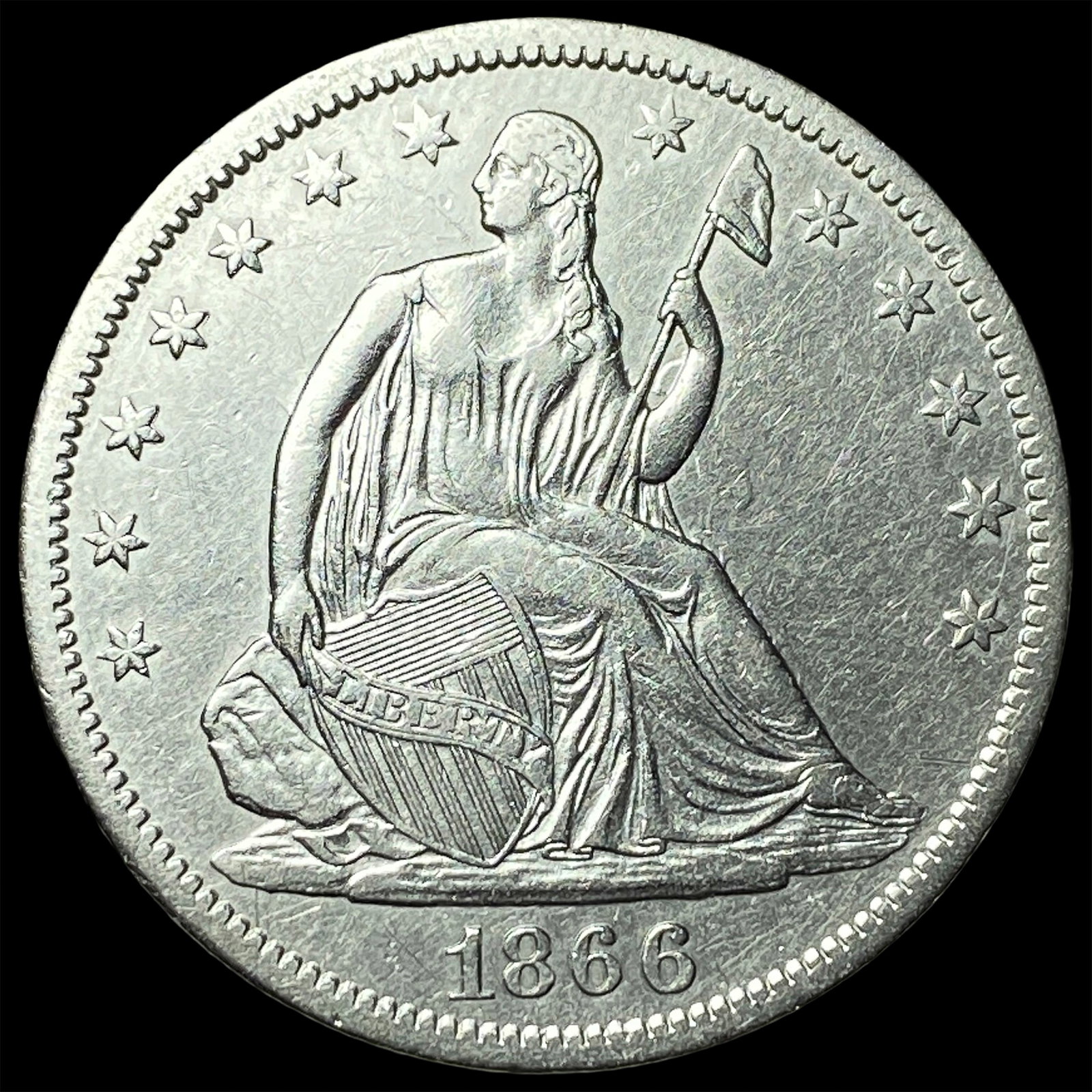 1866-S Seated Liberty Half Dollar UNCIRCULATED
