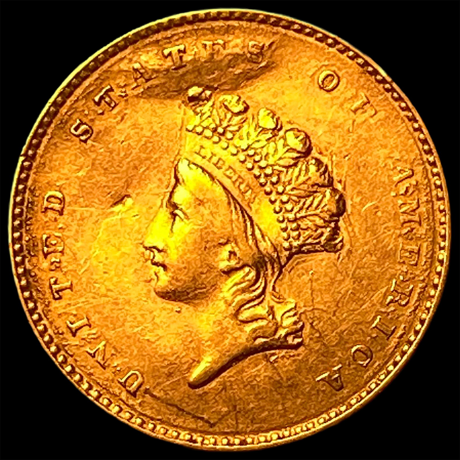 1854 Gold $1 Indian Princess Head UNCIRCULATED (1 of 2)