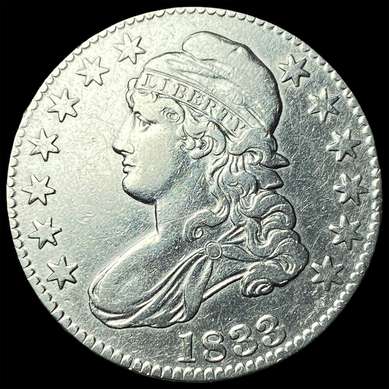 1833 Capped Bust Half Dollar CLOSELY UNCIRCULATED (1 of 2)