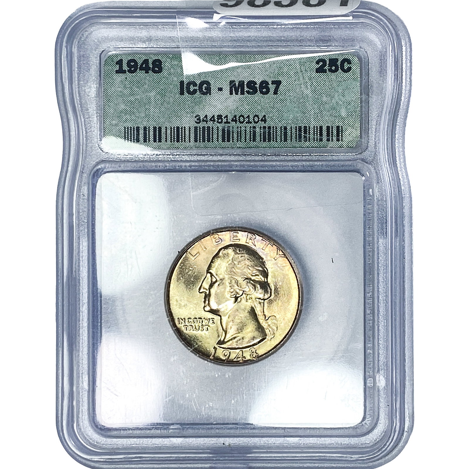1948 Washington Silver Quarter ICG MS67: 1948 Washington Silver Quarter ICG MS67