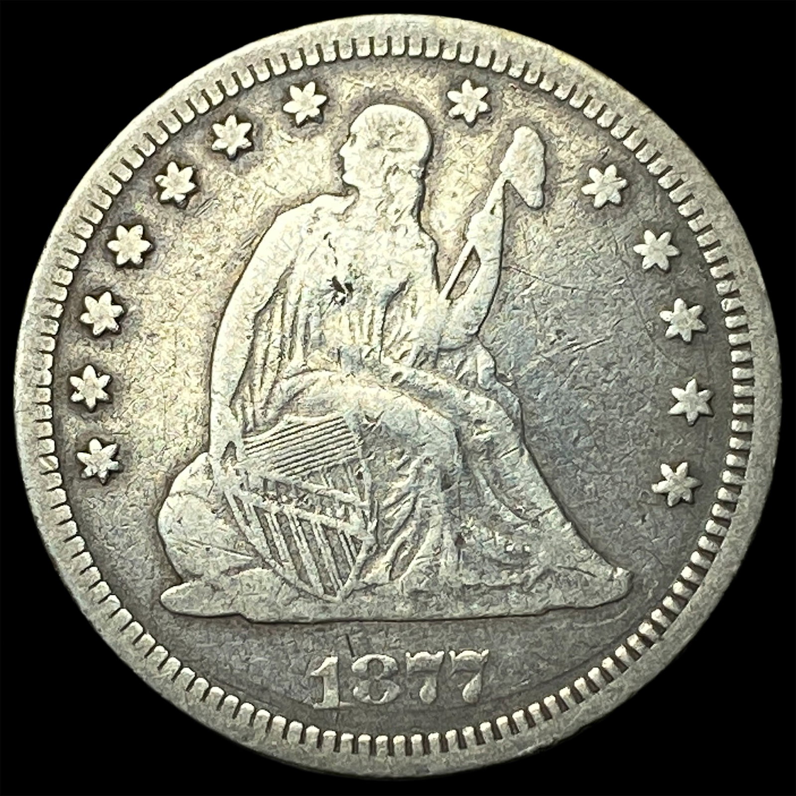 1877 Seated Liberty Quarter LIGHTLY CIRCULATED: 1877 Seated Liberty Quarter LIGHTLY CIRCULATED