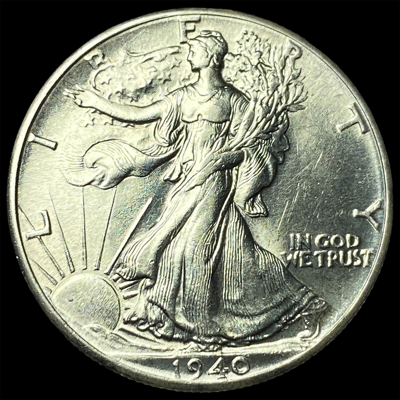 1940-S Silver Walking Liberty Half Dollar CHOICE BU (1 of 2)