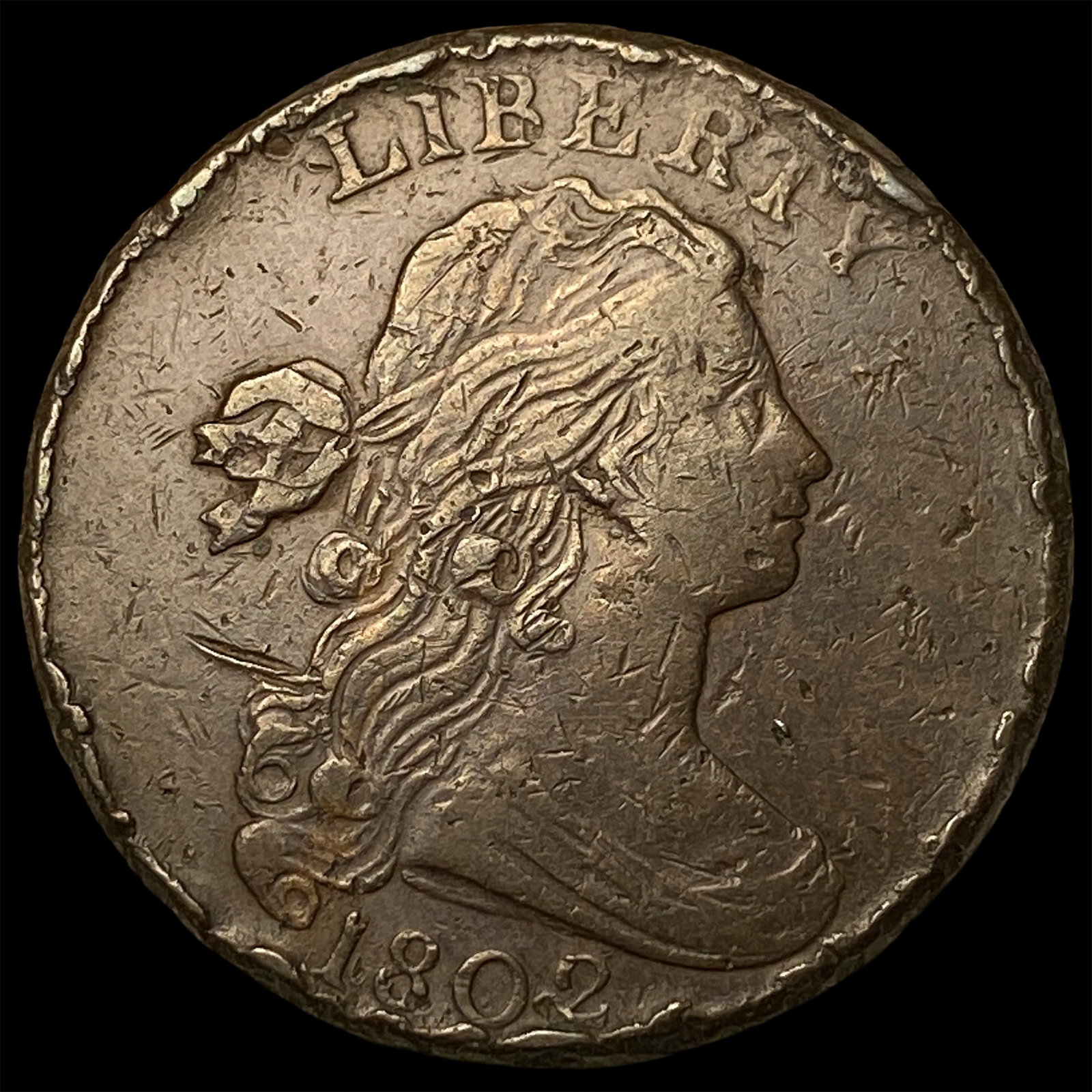 1802 Draped Bust Large Cent NEARLY UNCIRCULATED (1 of 2)