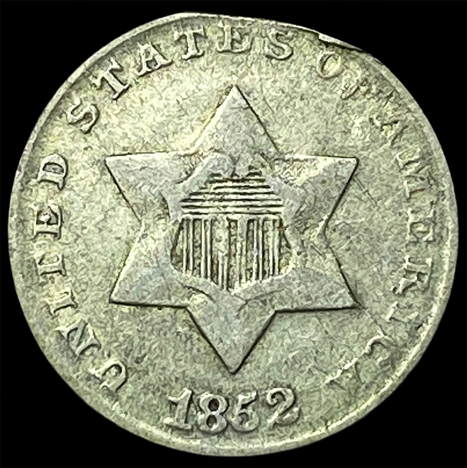 1852 Silver Three-Cent Piece LIGHTLY CIRCULATED: 1852 Silver Three-Cent Piece LIGHTLY CIRCULATED
