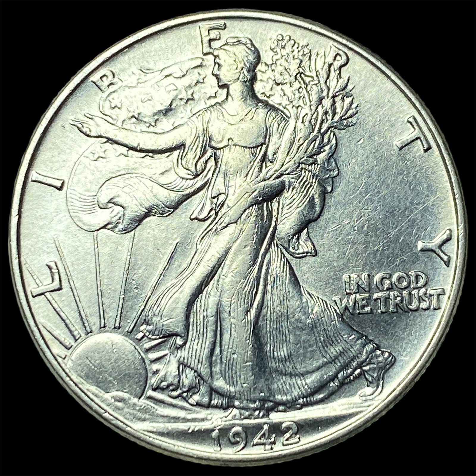1942-S Silver Half Dollar CHOICE BU: 1942-S Silver Half Dollar CHOICE BU