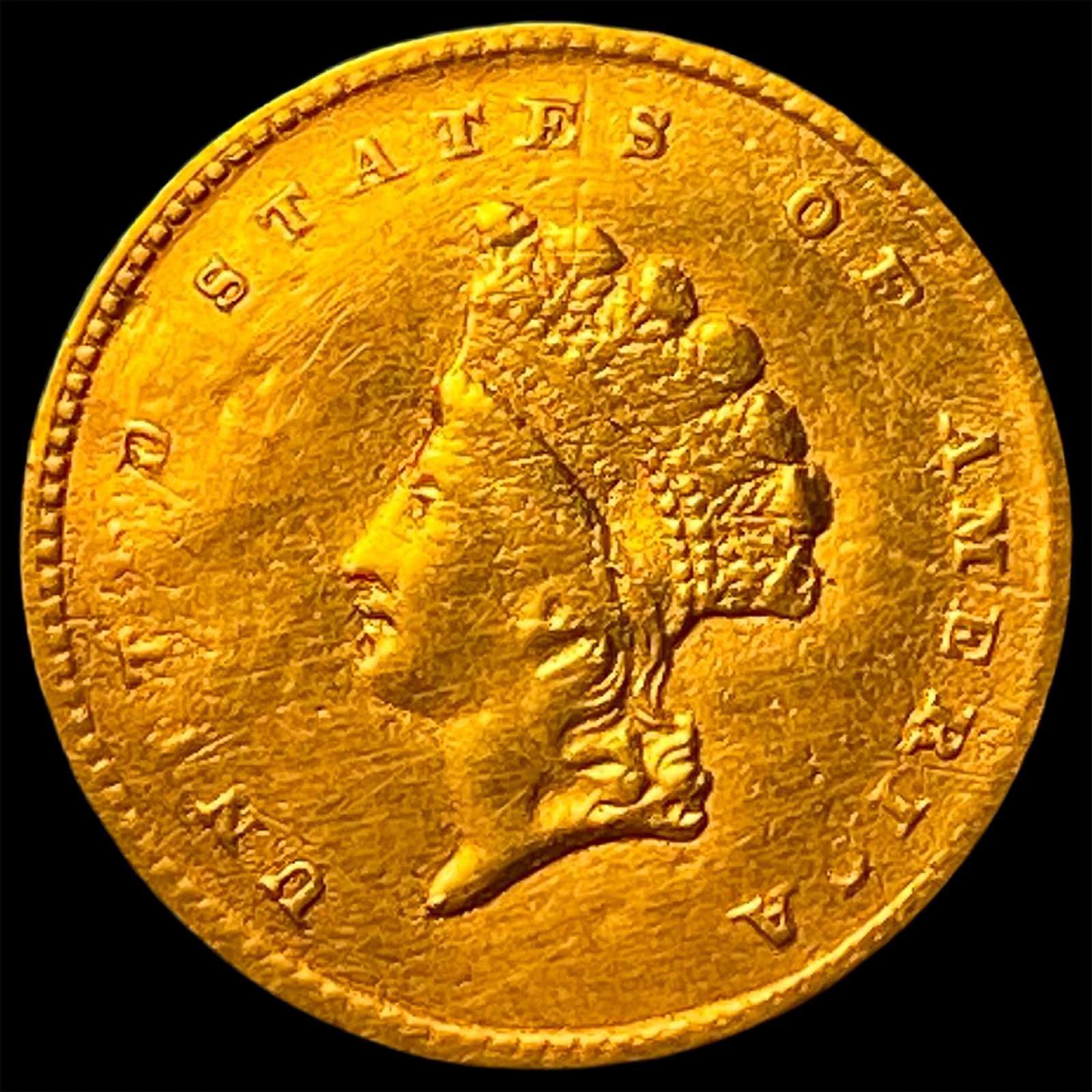 1855 Gold $1 Indian Princess Head Type 2 CHOICE AU