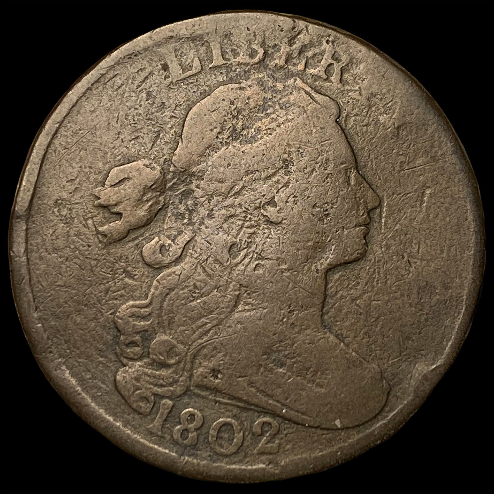 1802 BN Large Cent Draped Bust NICELY CIRCULATED (1 of 2)