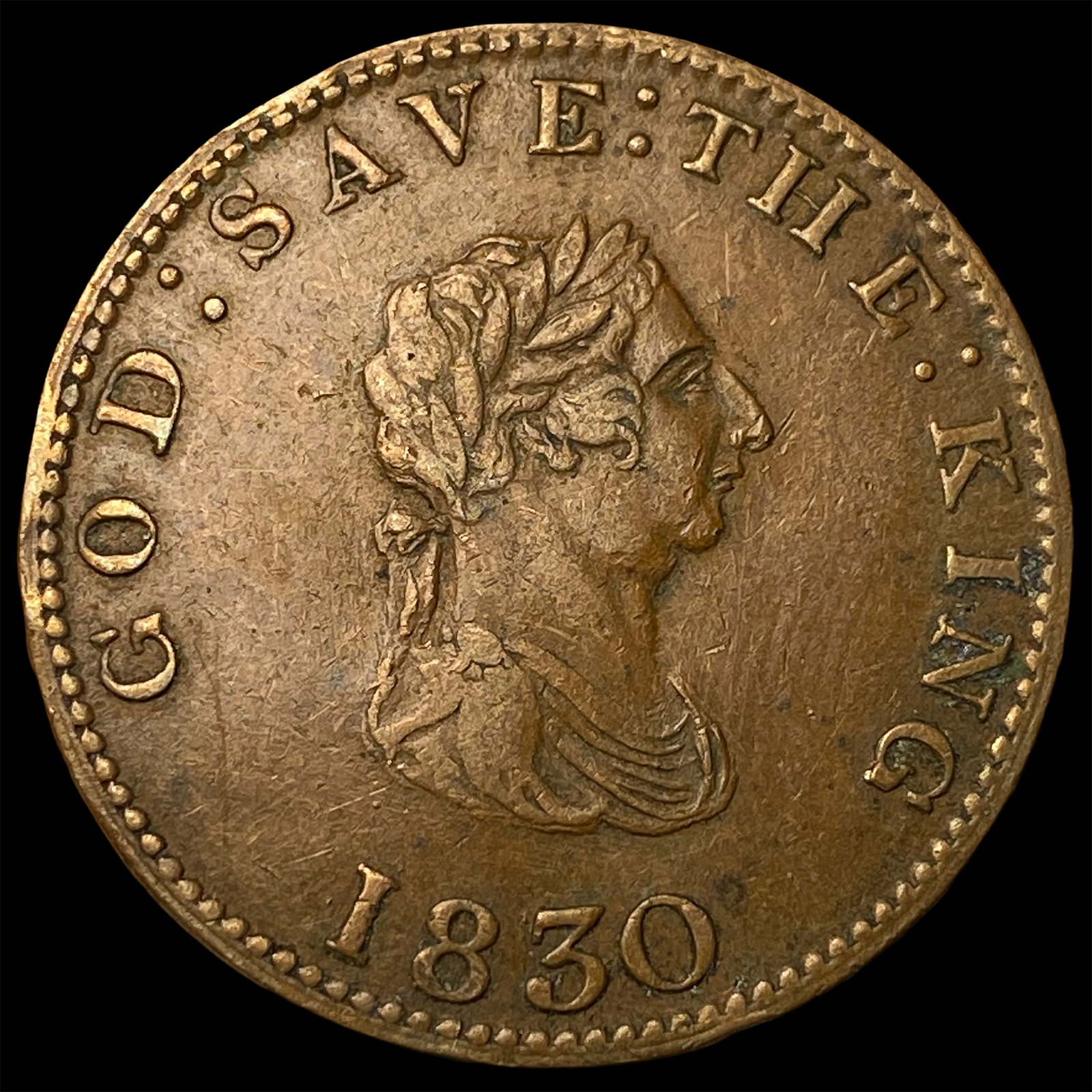 1830 Copper Token "God Save the King" CLOSELY UNCIRCULATED