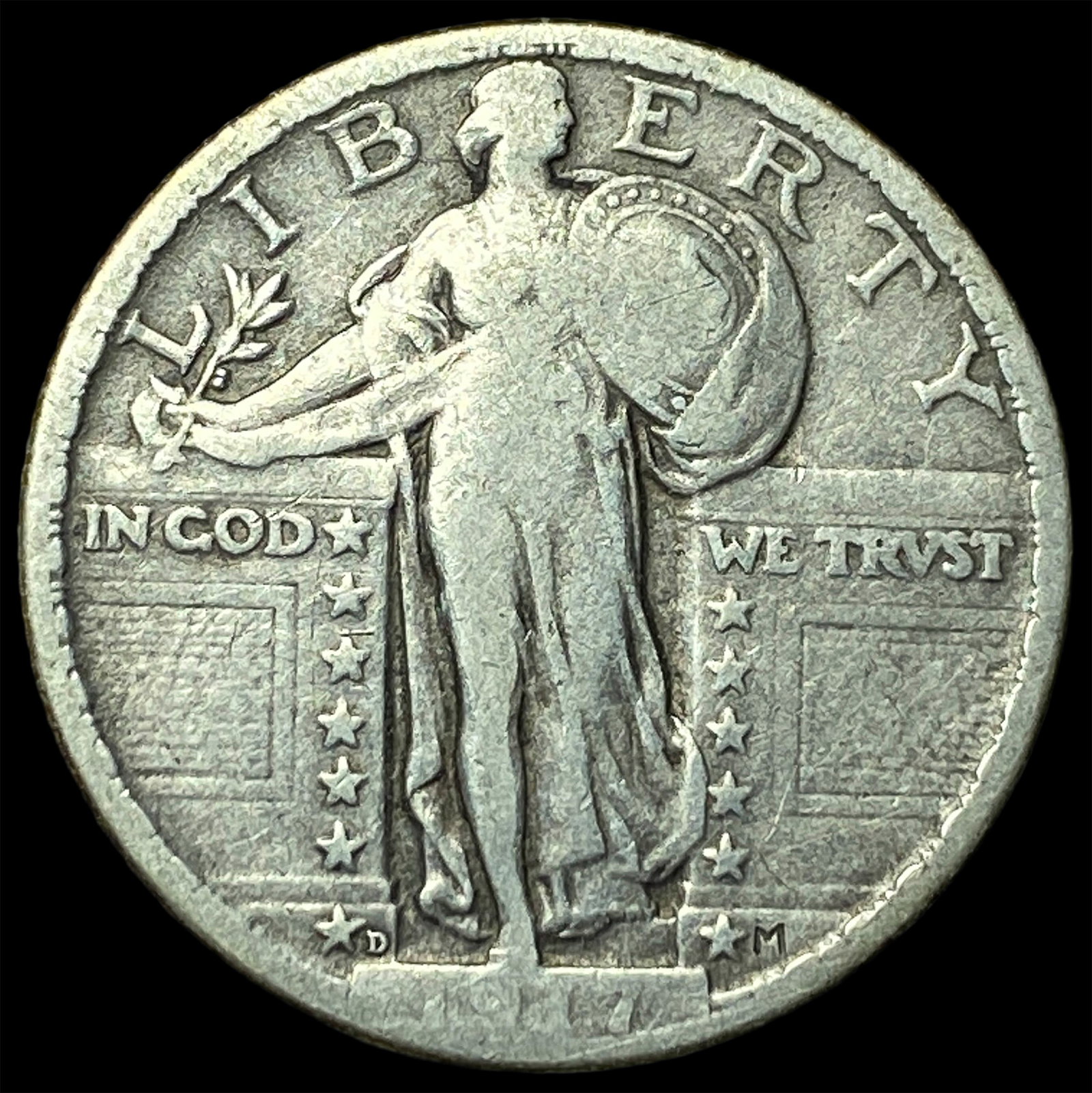 1927-D Type 2 Silver Standing Liberty Quarter LIGHTLY CIRCULATED (1 of 2)
