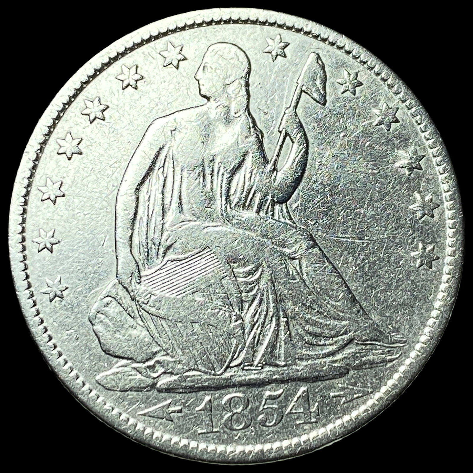 1854-O Silver Half Dollar CLOSELY UNCIRCULATED