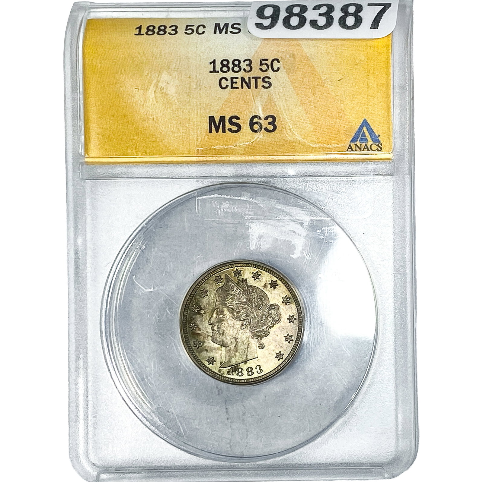1883 Liberty Victory Nickel ANACS MS63