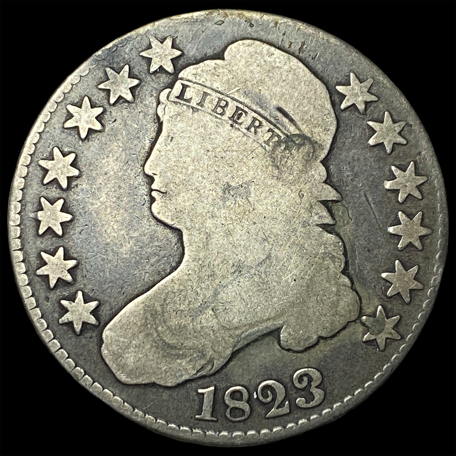 1823 Capped Bust Half Dollar NICELY CIRCULATED: 1823 Capped Bust Half Dollar NICELY CIRCULATED