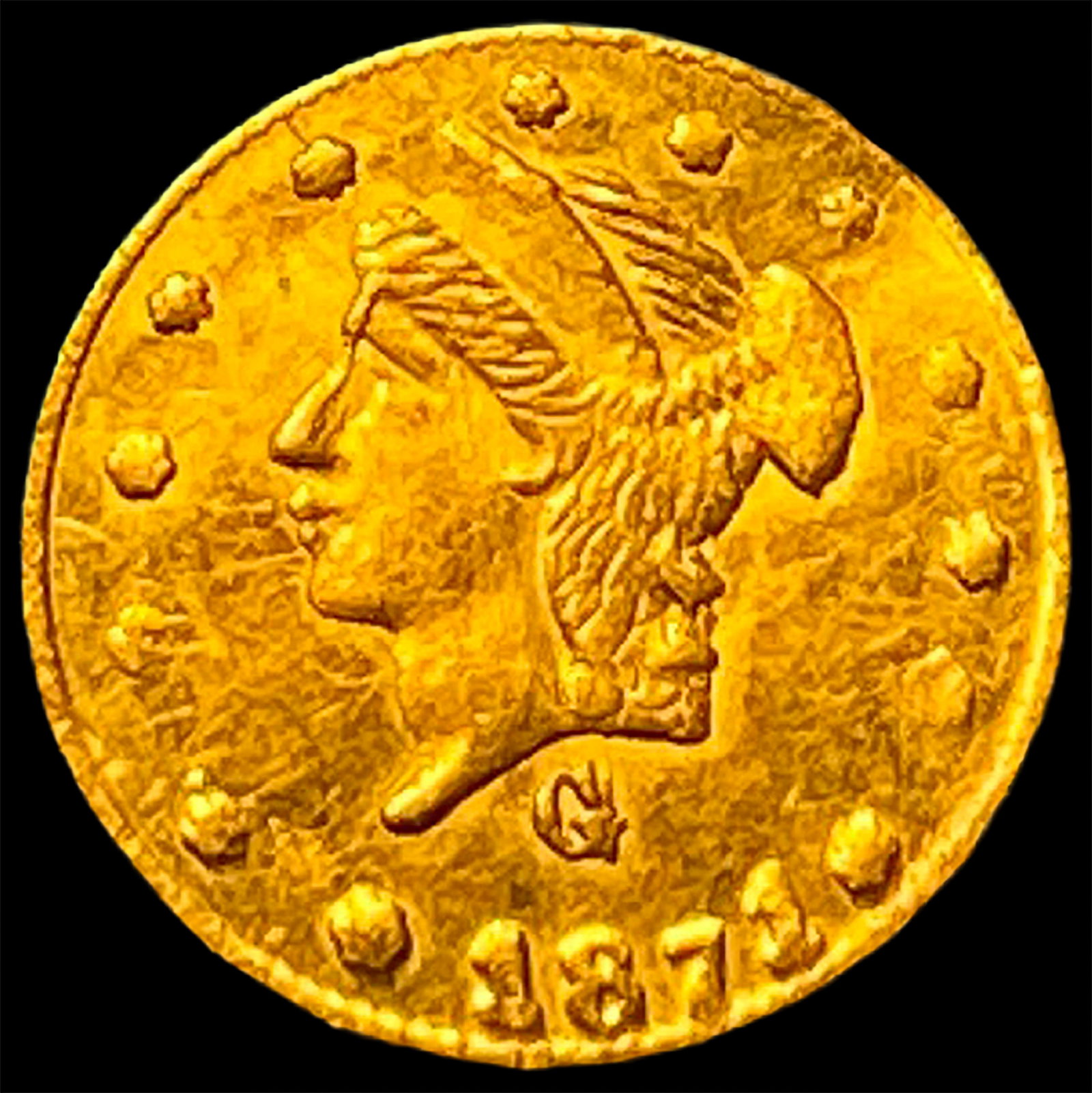 1871 California Gold 1 Dollar Token UNCIRCULATED (1 of 2)