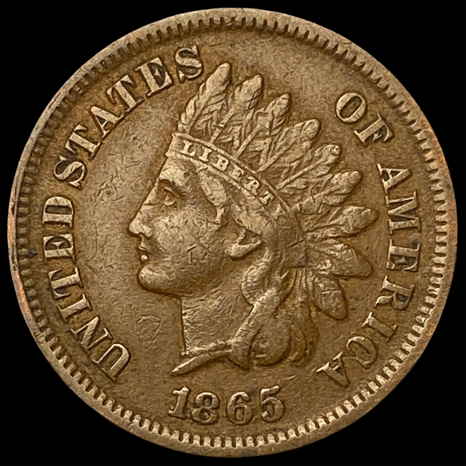 1865 Indian Head Cent CLOSELY UNCIRCULATED: 1865 Indian Head Cent CLOSELY UNCIRCULATED