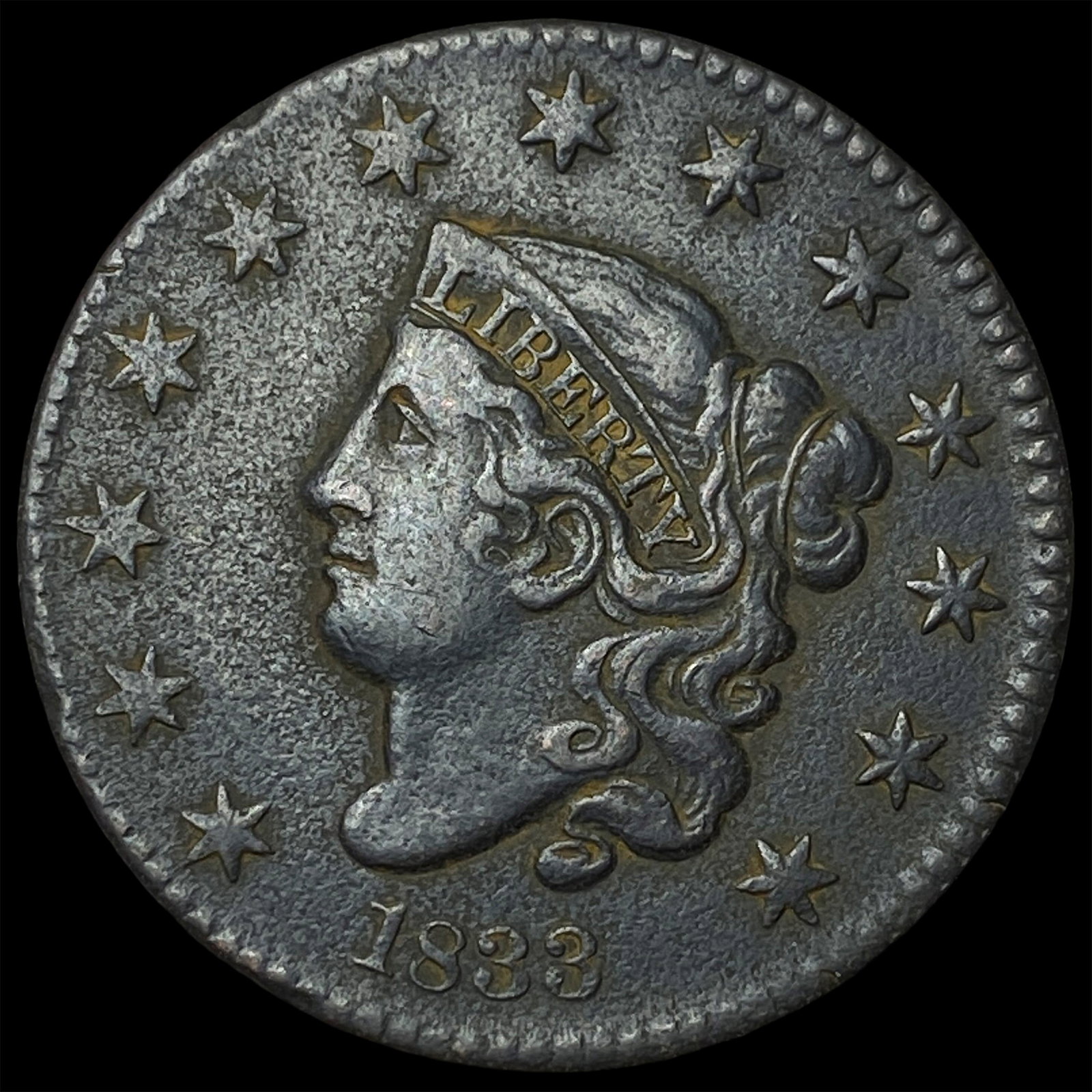 1833 Coronet Head Large Cent CLOSELY UNCIRCULATED (1 of 2)