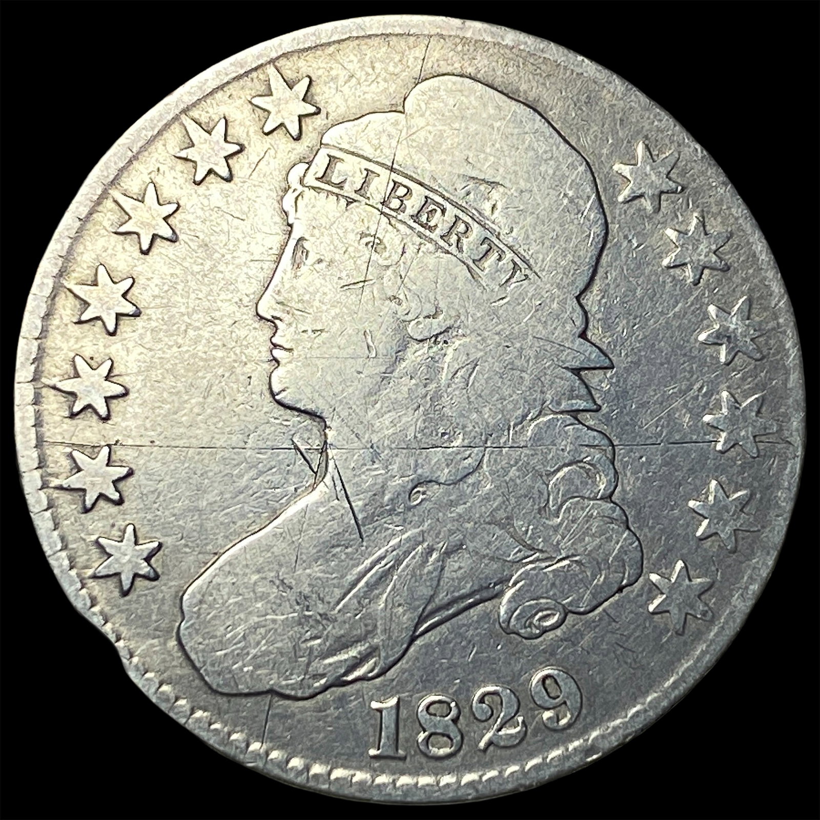 1829 Capped Bust Half Dollar NICELY CIRCULATED (1 of 2)