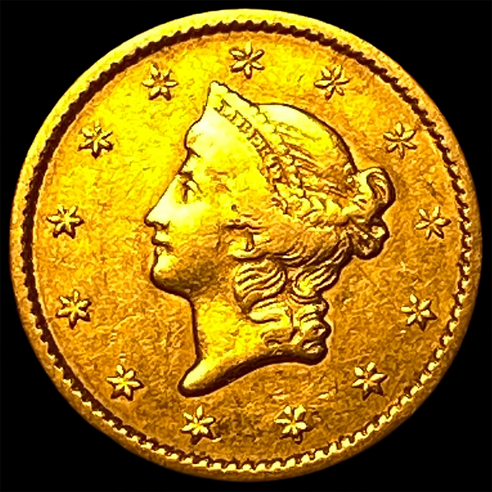 1849 Gold $1 Liberty Head CHOICE AU