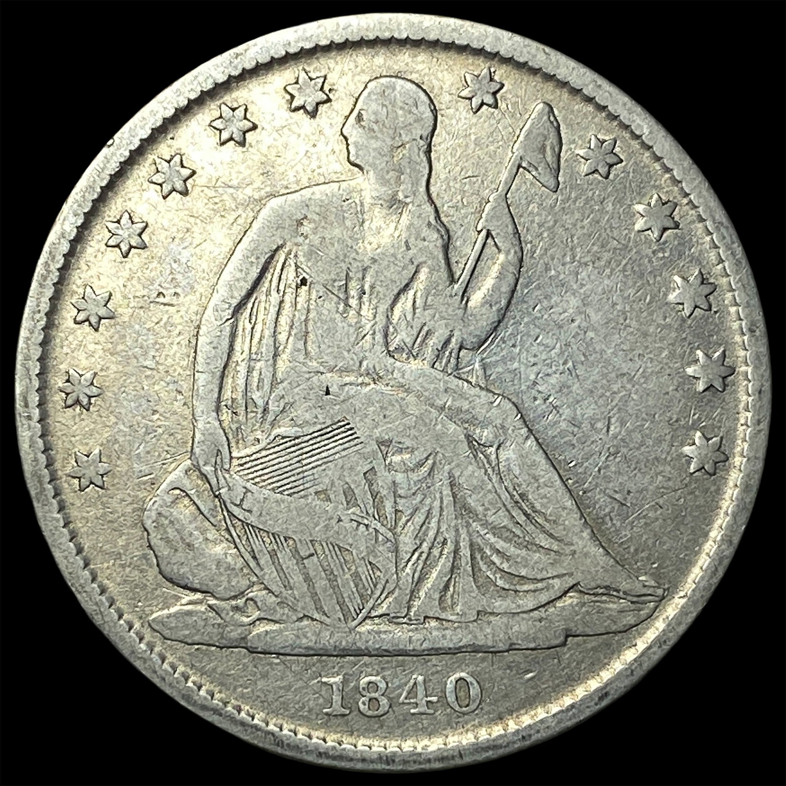 1840-O Silver Half Dollar LIGHTLY CIRCULATED: 1840-O Silver Half Dollar LIGHTLY CIRCULATED