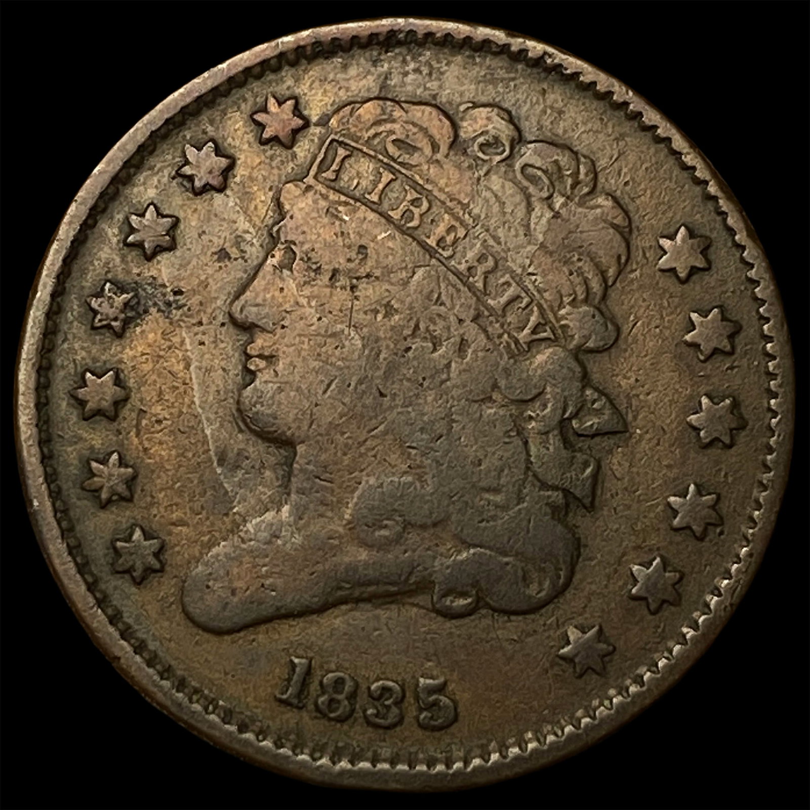1835 Classic Head Half Cent LIGHTLY CIRCULATED: 1835 Classic Head Half Cent LIGHTLY CIRCULATED