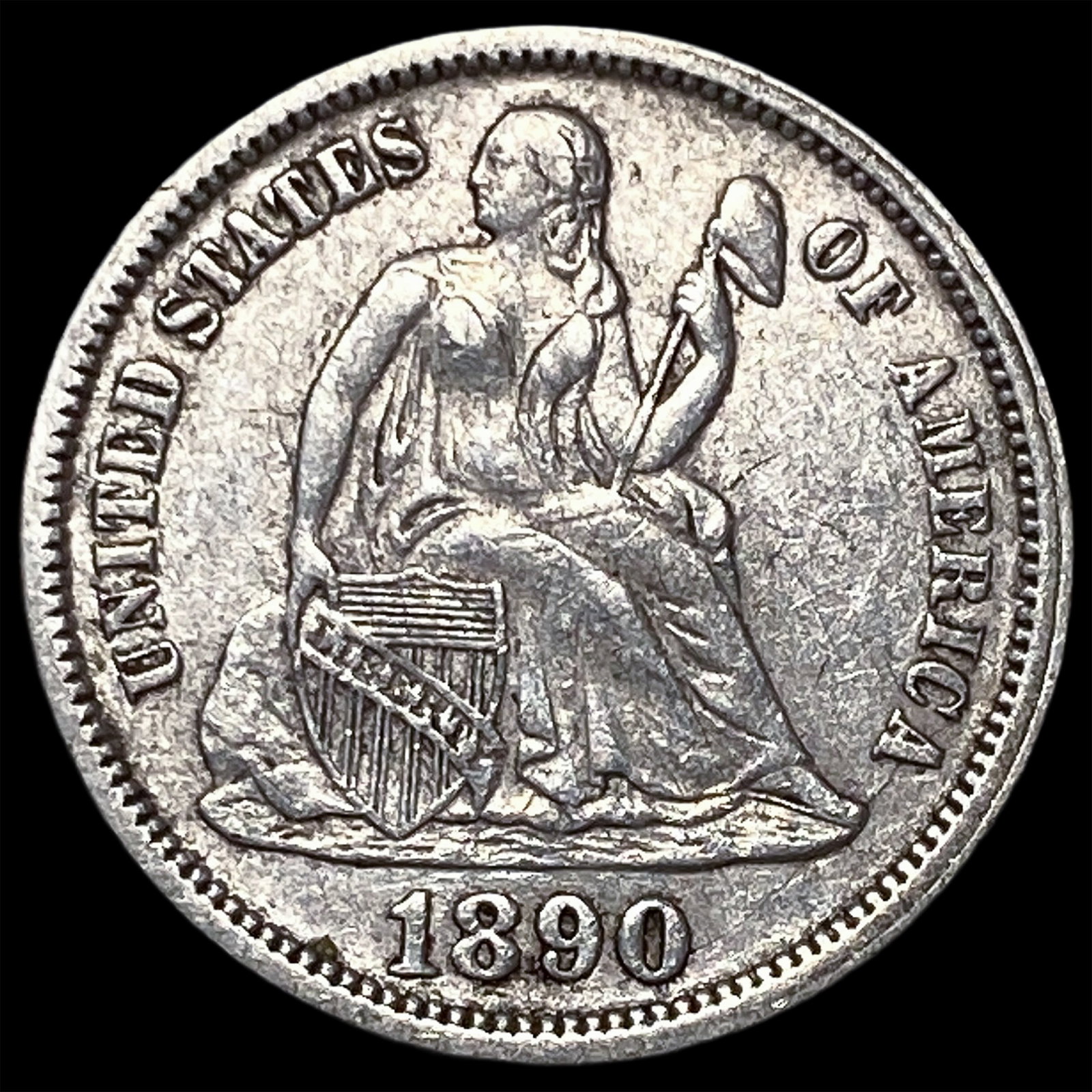 1890 Seated Liberty Dime CLOSELY UNCIRCULATED: 1890 Seated Liberty Dime CLOSELY UNCIRCULATED