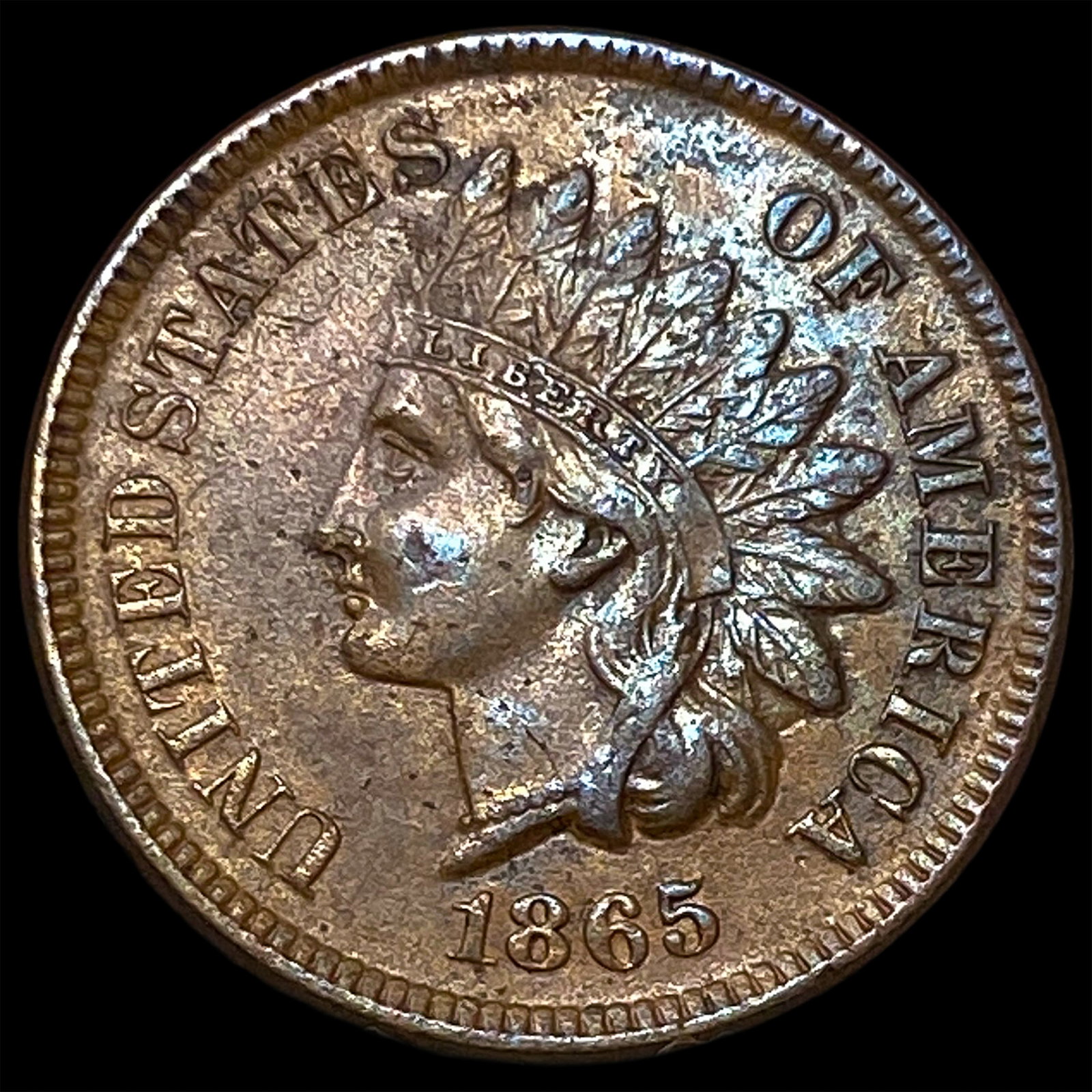 1865 Indian Head Cent CHOICE AU