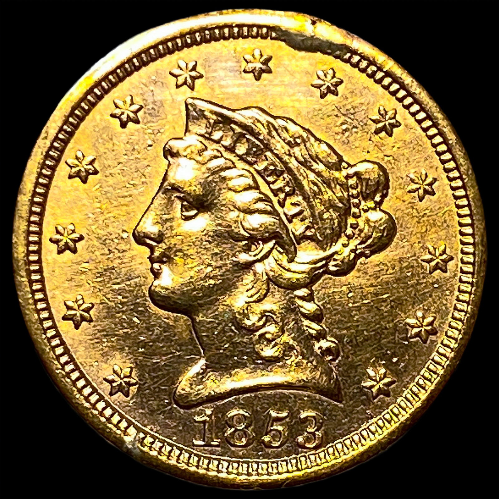 1853 Gold $2.50 Liberty Head Quarter Eagle UNCIRCULATED (1 of 2)