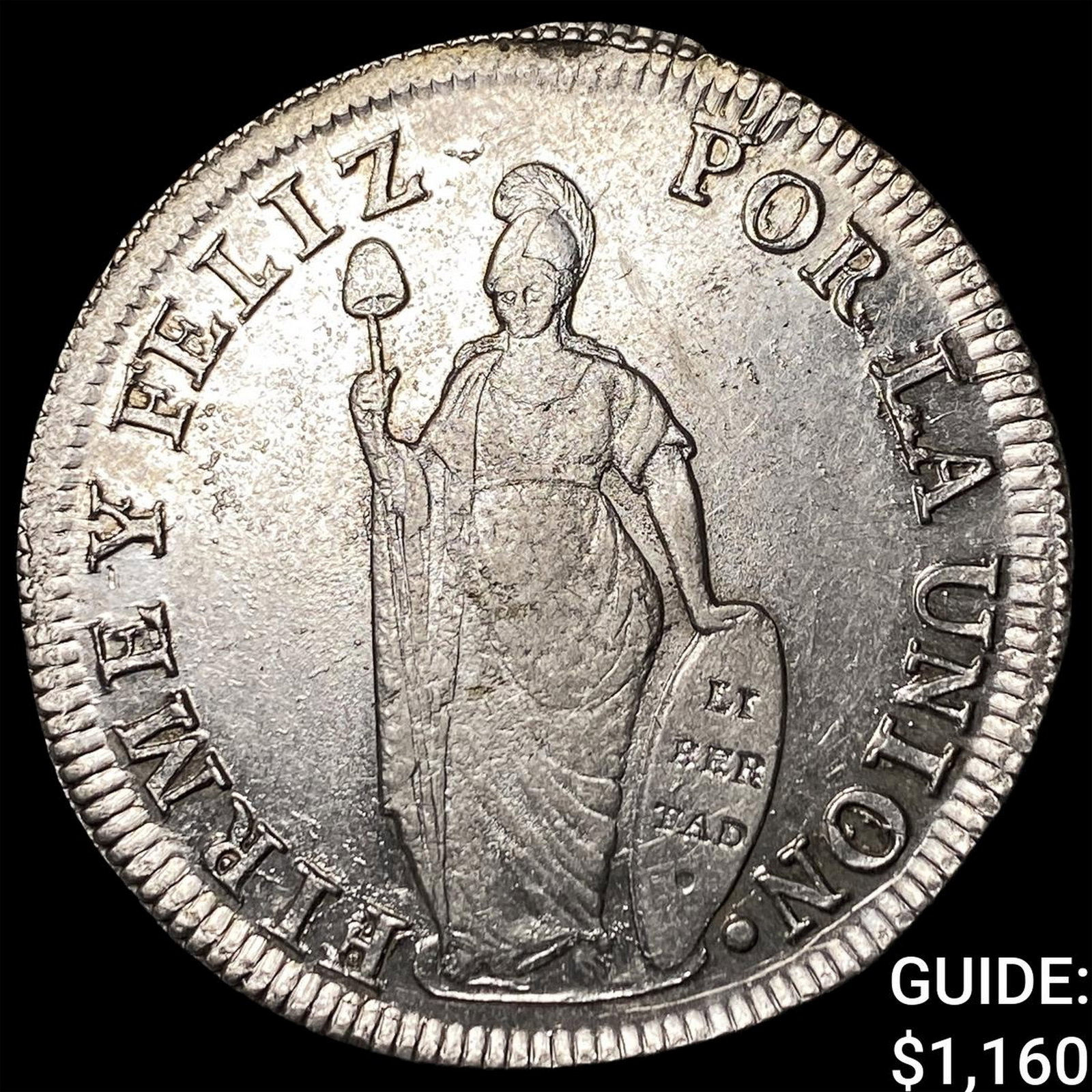 1830 LIMAE JM Peru Silver 8 Real PL Fields