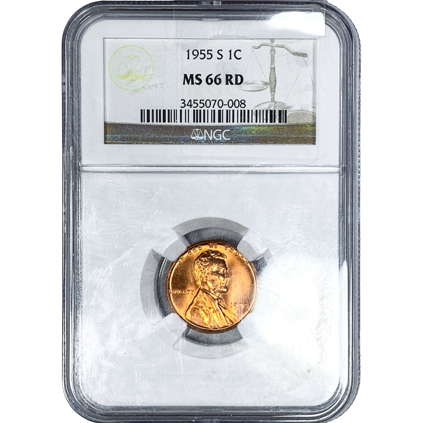 1955 Wheat Cent NGC MS66 RD (1 of 2)