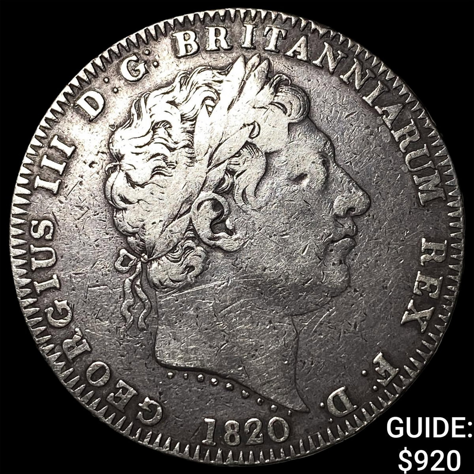 1820 Great Britain Silver 1 Crown KM-675 (1 of 2)
