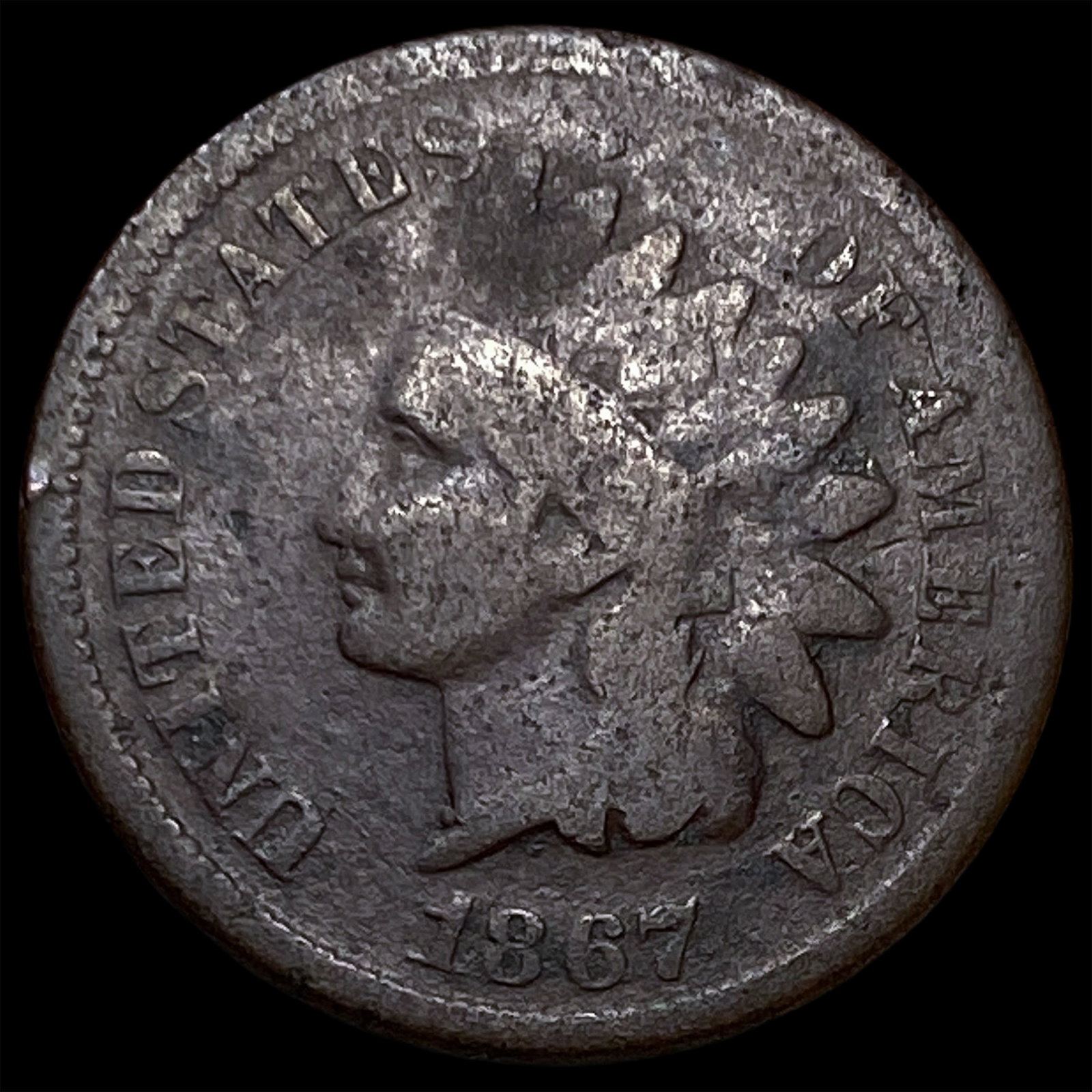 1867 Indian Head Cent NICELY CIRCULATED: 1867 Indian Head Cent NICELY CIRCULATED