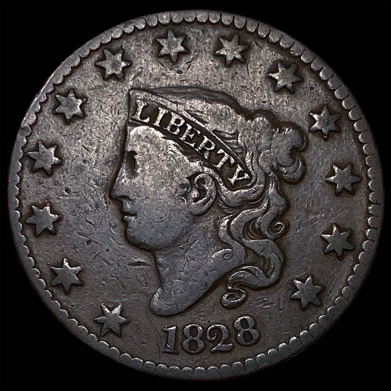 1828 Coronet Head Large Cent LIGHTLY CIRCULATED (1 of 2)