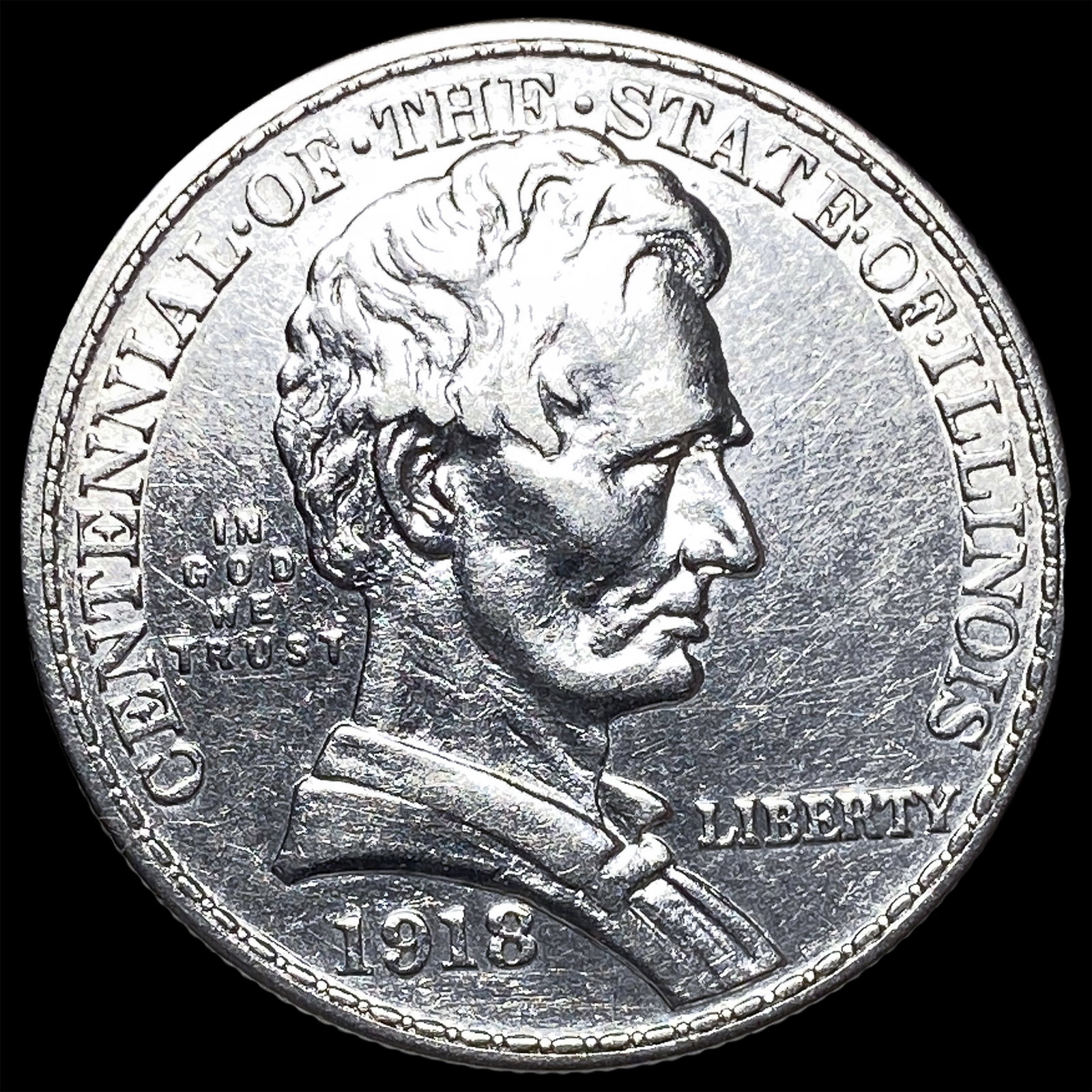 1918 Silver Half Dollar Illinois Centennial GEM BU: 1918 Silver Half Dollar Illinois Centennial GEM BU