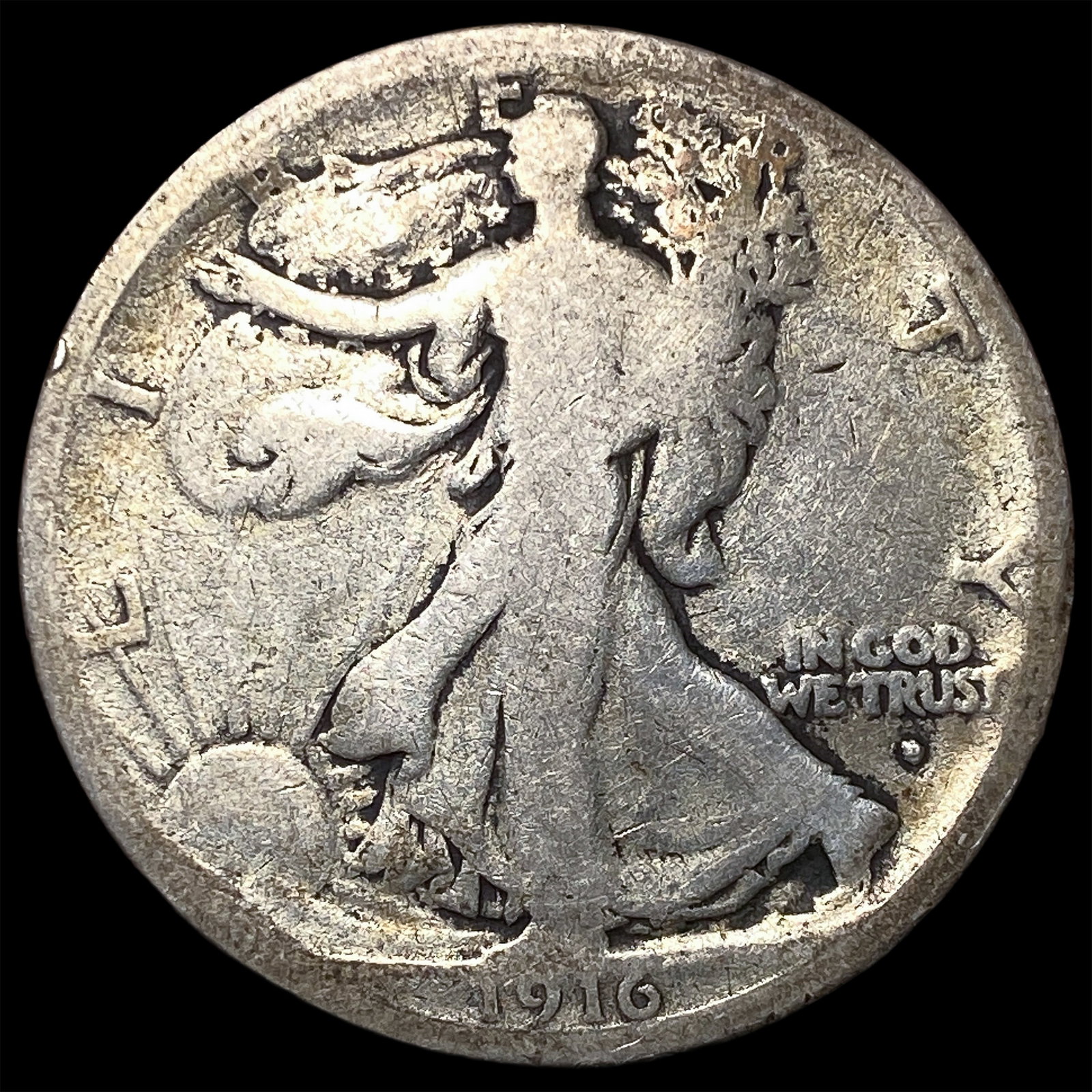 1916 Walking Liberty Half Dollar NICELY CIRCULATED: 1916 Walking Liberty Half Dollar NICELY CIRCULATED