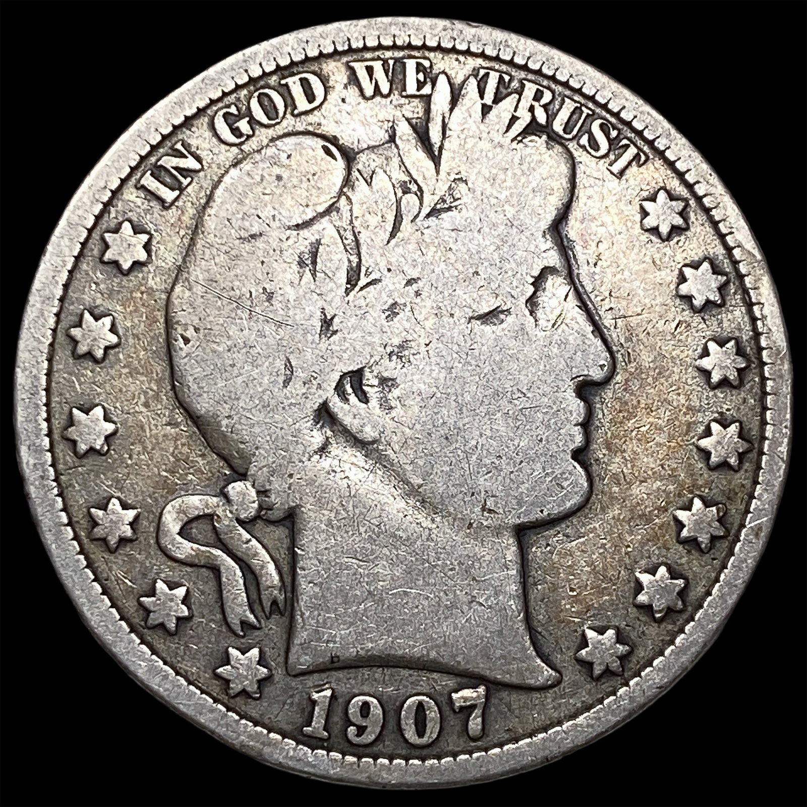 1907-D Silver Barber Half Dollar LIGHTLY CIRCULATED (1 of 2)