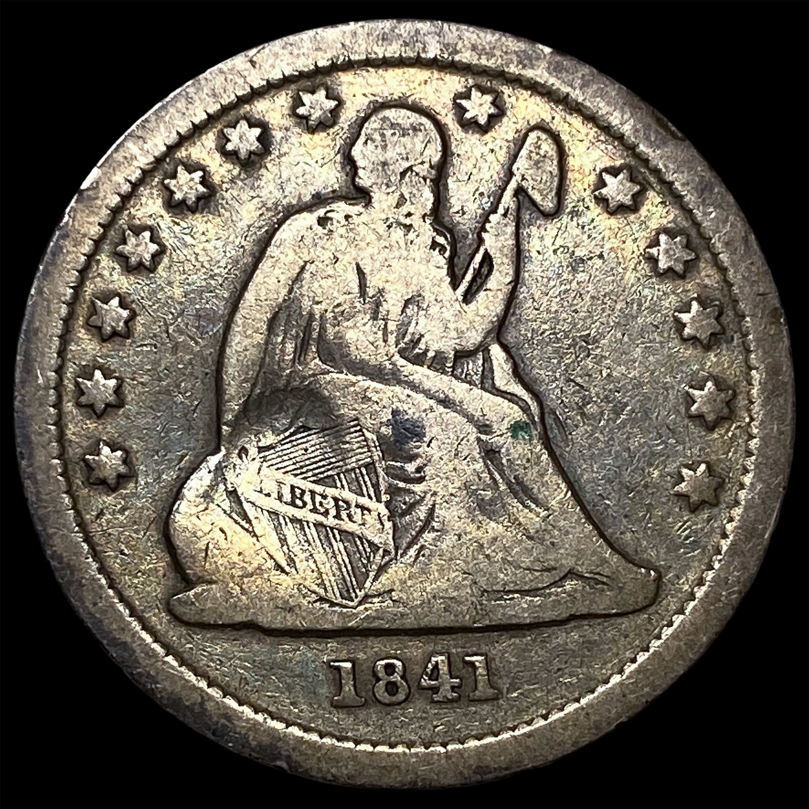 1841 Seated Liberty Quarter LIGHTLY CIRCULATED